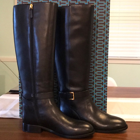 NIB Tory Burch Brooke Riding Boot Black Size 7.5 - Picture 4 of 8